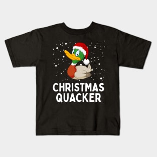 Christmas Quacker Cute Duck Christmas Kids T-Shirt